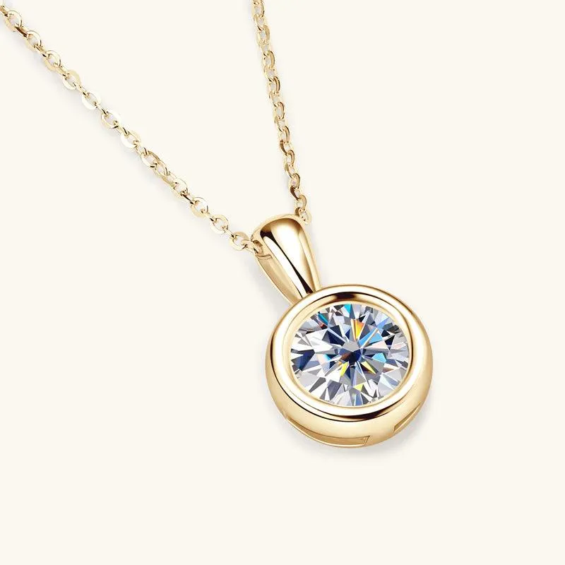 Dazzling Moissanite Bezel Pendant Necklace sold by Jescojes product image thumbnail 3