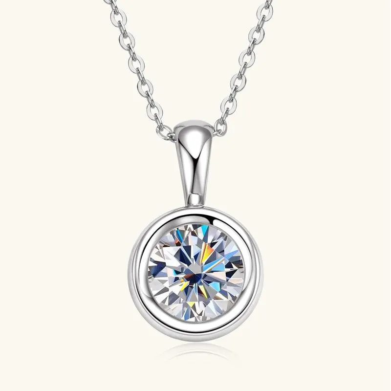 Dazzling Moissanite Bezel Pendant Necklace sold by Jescojes product image thumbnail 5