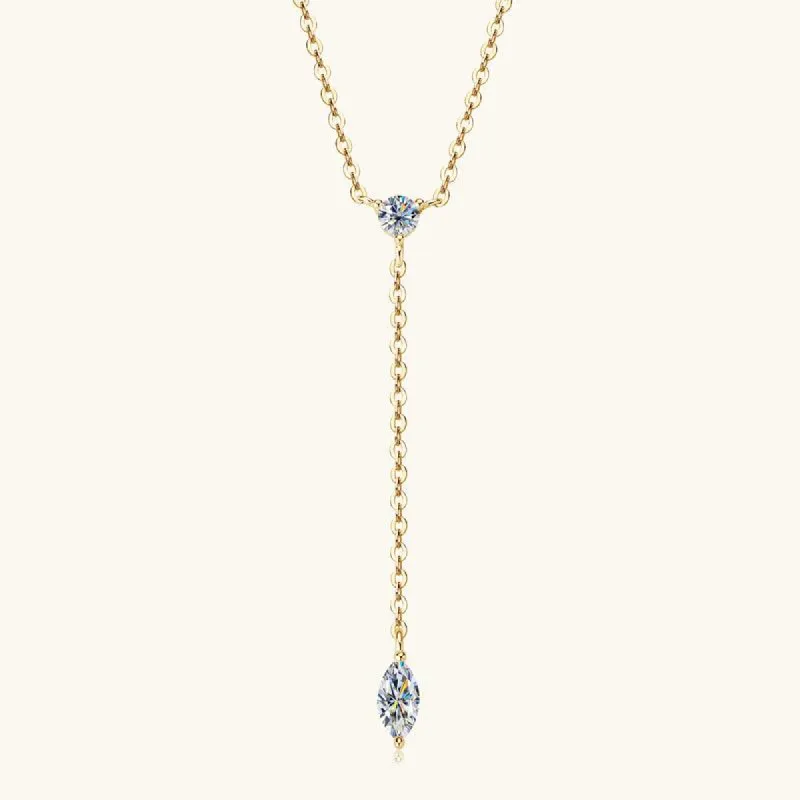 Charming Marquise Premium Moissanite Lariat Necklace sold by Jescojes