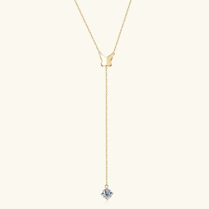 Elegant Bow Premium Moissanite Lariat Necklace sold by Jescojes