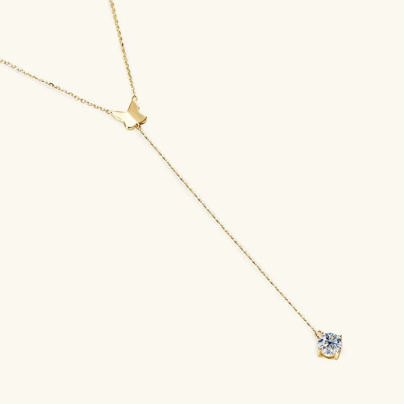 Elegant Bow Premium Moissanite Lariat Necklace sold by Jescojes product image thumbnail 3