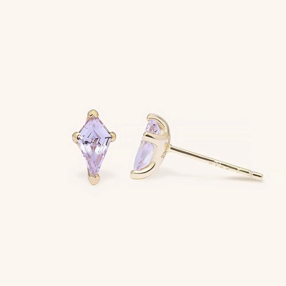 Dainty Kite Cut Premium Gemstone Stud Earrings sold by Jescojes product image thumbnail 5