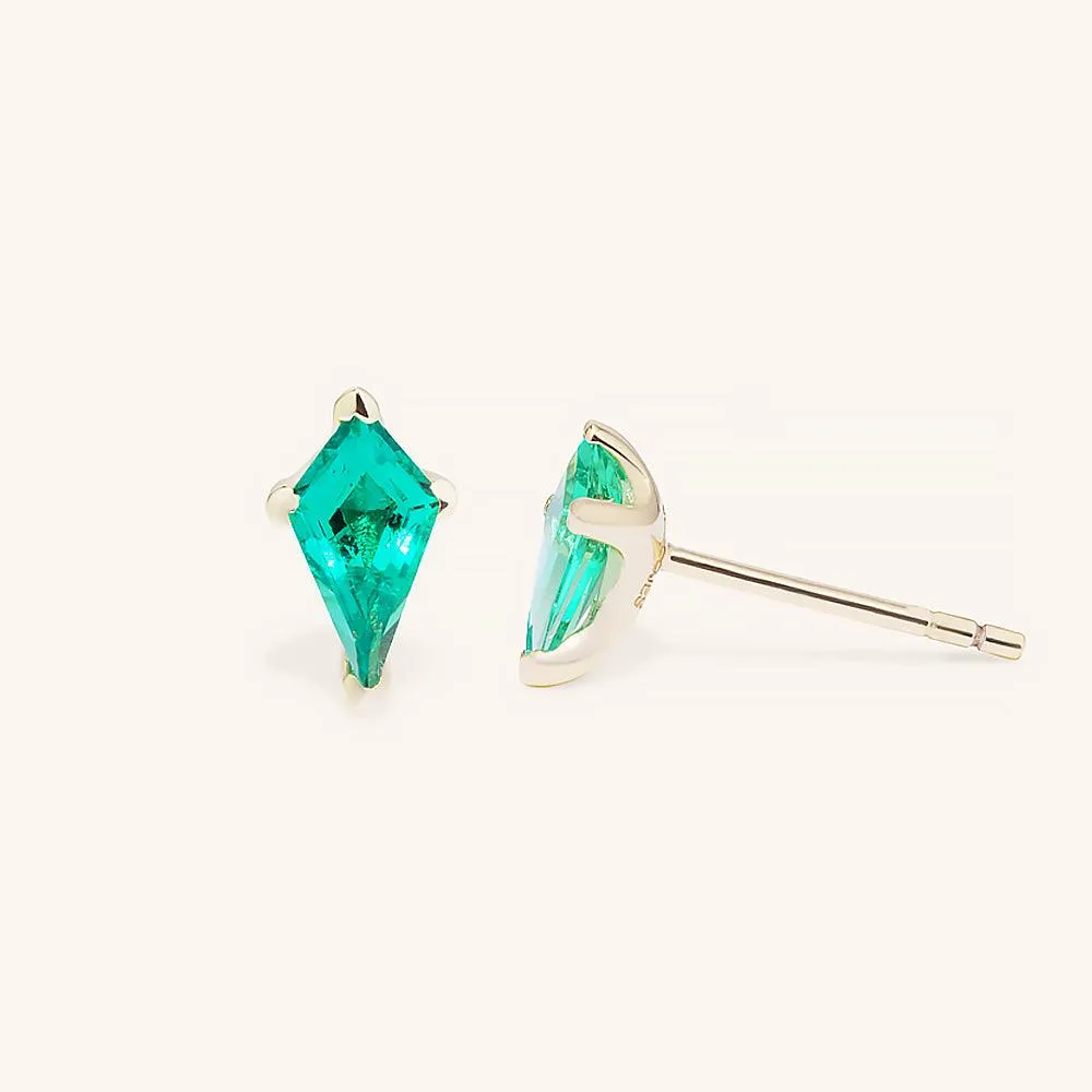 Dainty Kite Cut Premium Gemstone Stud Earrings sold by Jescojes