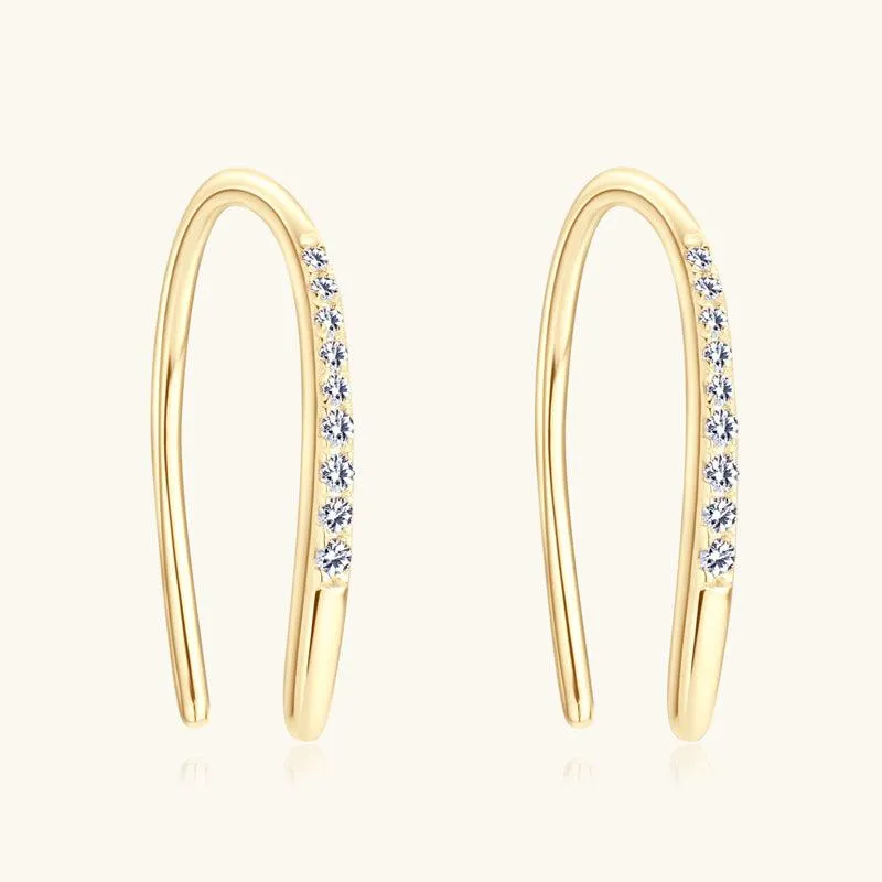 Premium Moissanite Pavé Threader Earrings sold by Jescojes