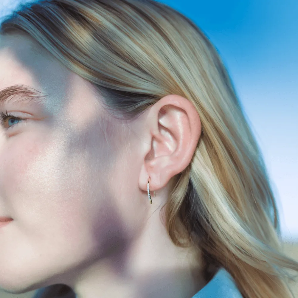 Premium Moissanite Pavé Threader Earrings sold by Jescojes product image thumbnail 2