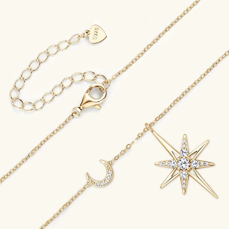 Star & Moon Premium Moissanite Pendant Necklace sold by Jescojes product image thumbnail 4