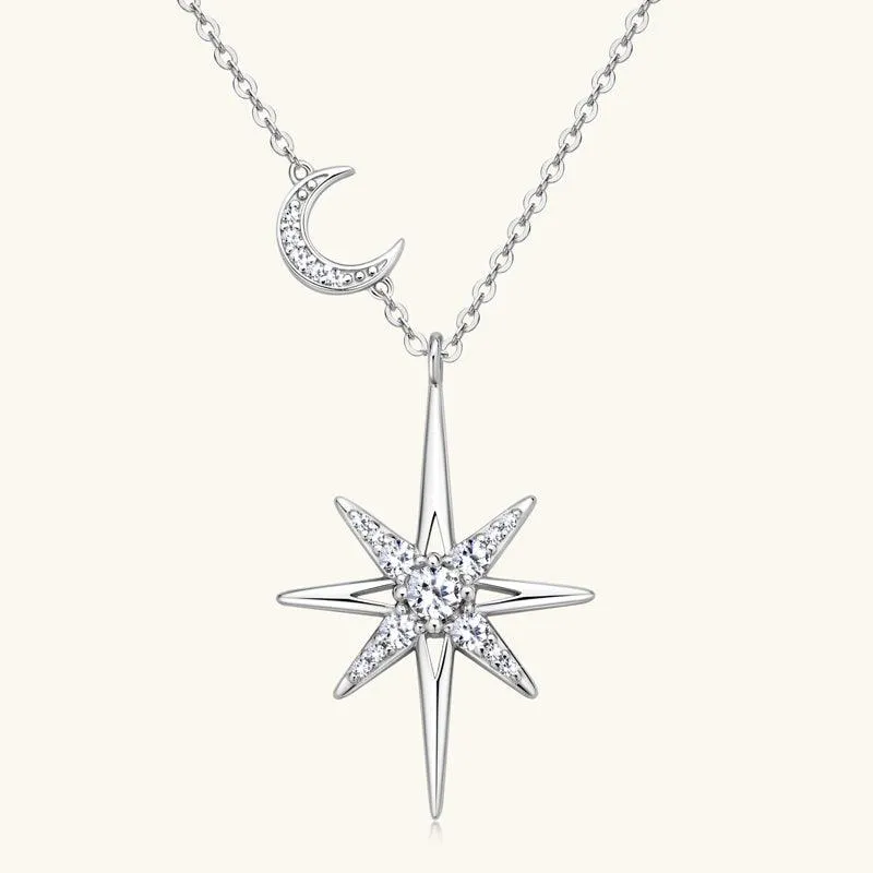 Star & Moon Premium Moissanite Pendant Necklace sold by Jescojes product image thumbnail 5