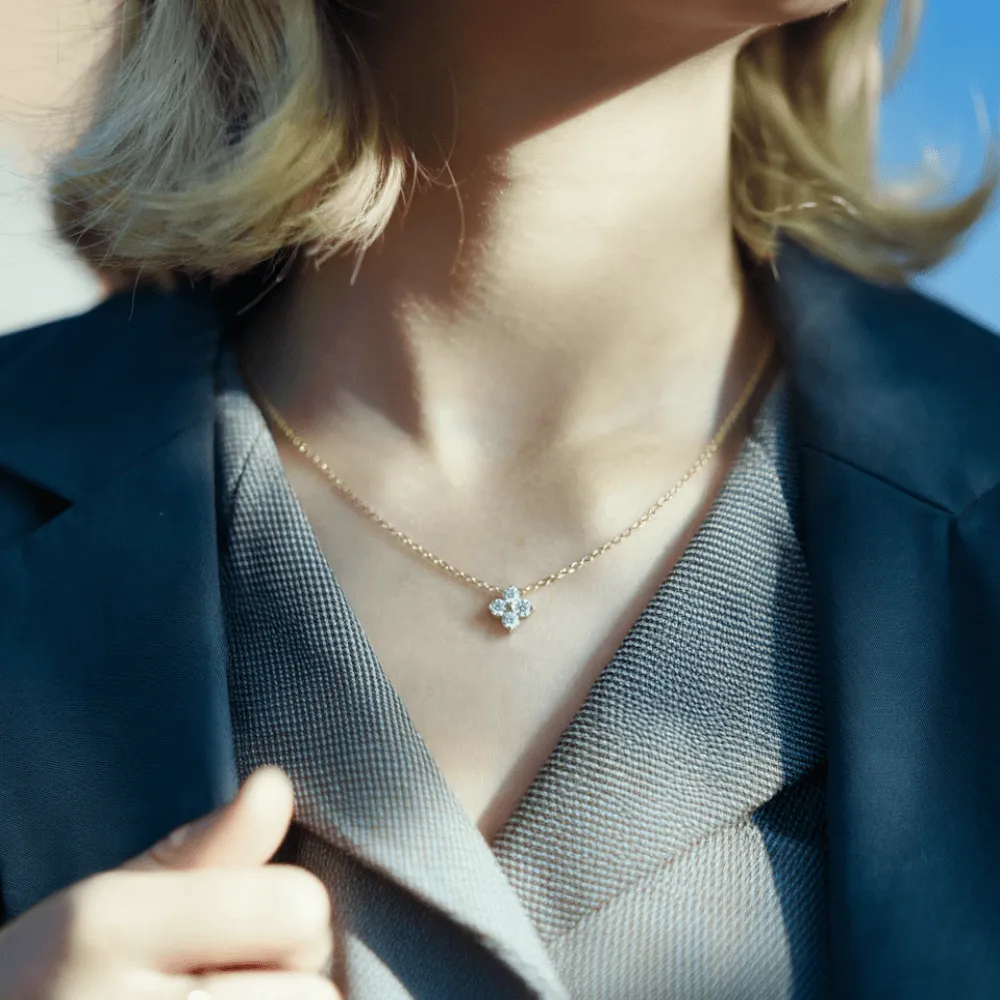 Lucky Four-leaf Clover Premium Moissanite Pendant Necklace sold by Jescojes product image thumbnail 2