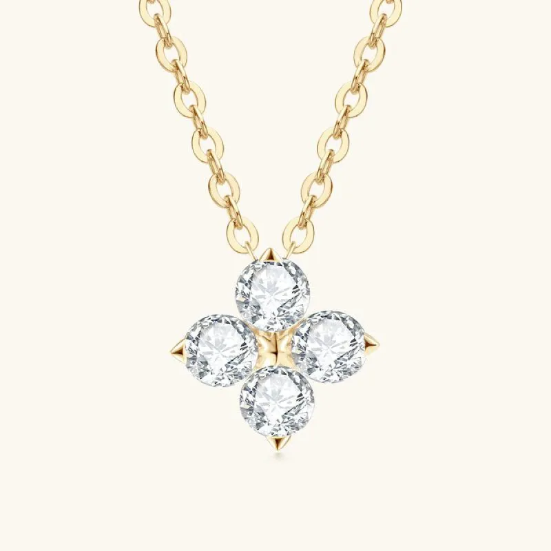 Lucky Four-leaf Clover Premium Moissanite Pendant Necklace sold by Jescojes