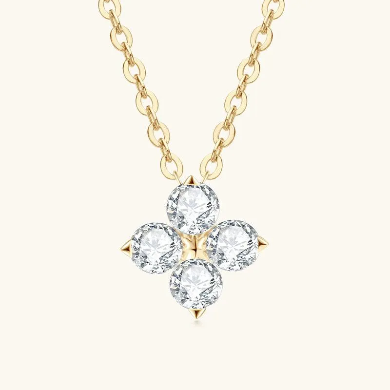 Lucky Four-leaf Clover Premium Moissanite Pendant Necklace sold by Jescojes