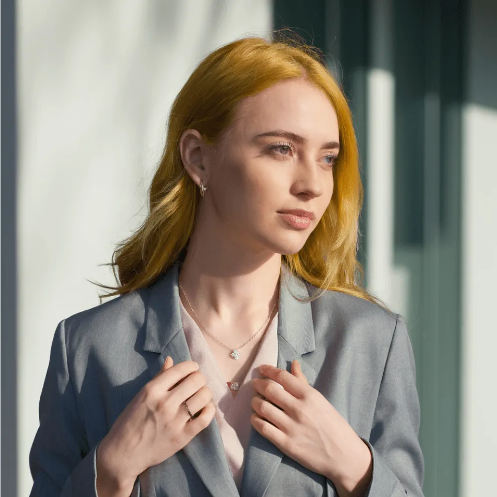 Lucky Four-leaf Clover Premium Moissanite Pendant Necklace sold by Jescojes product image thumbnail 3