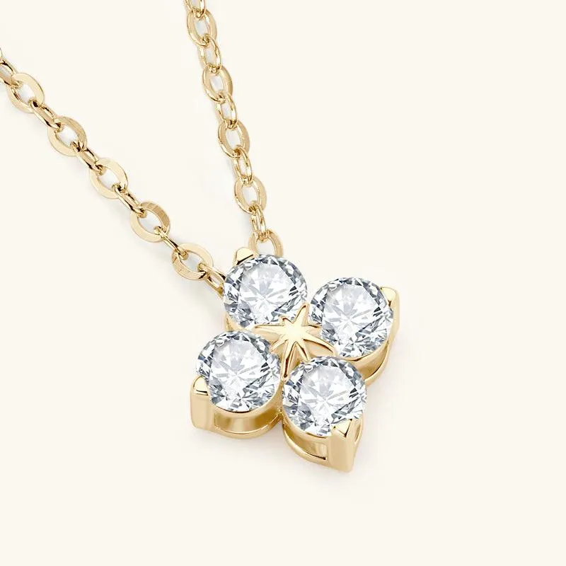 Lucky Four-leaf Clover Premium Moissanite Pendant Necklace sold by Jescojes product image thumbnail 4