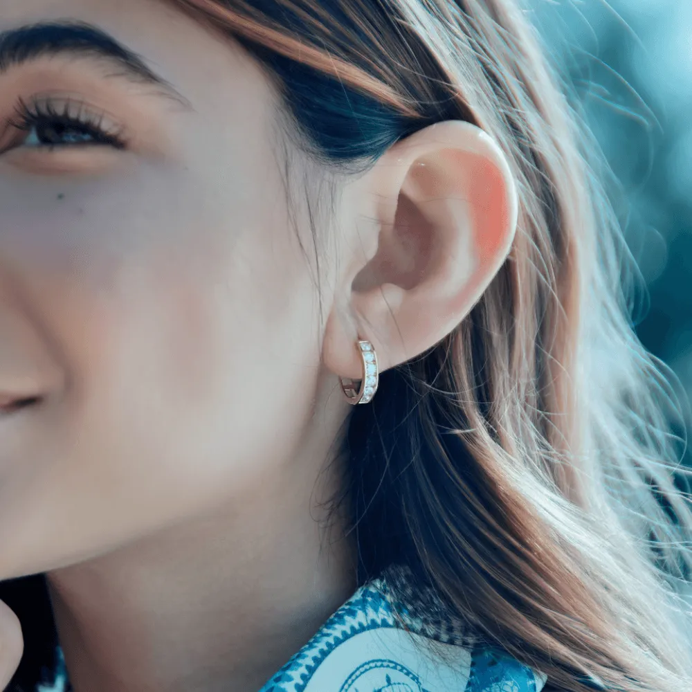 Brilliant Gold Pavé Hoop Earrings sold by Jescojes product image thumbnail 3