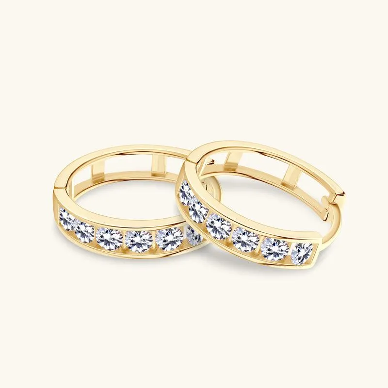 Brilliant Gold Pavé Hoop Earrings sold by Jescojes product image thumbnail 5