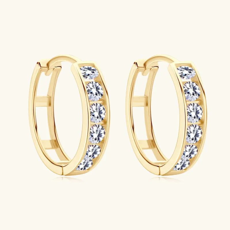 Brilliant Gold Pavé Hoop Earrings sold by Jescojes