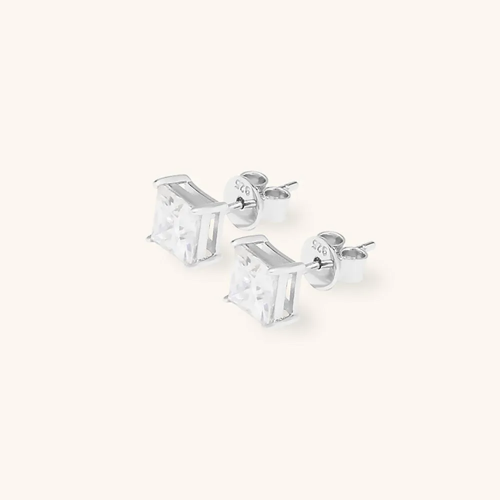 Classic Princess Premium Moissanite Stud Earrings sold by Jescojes