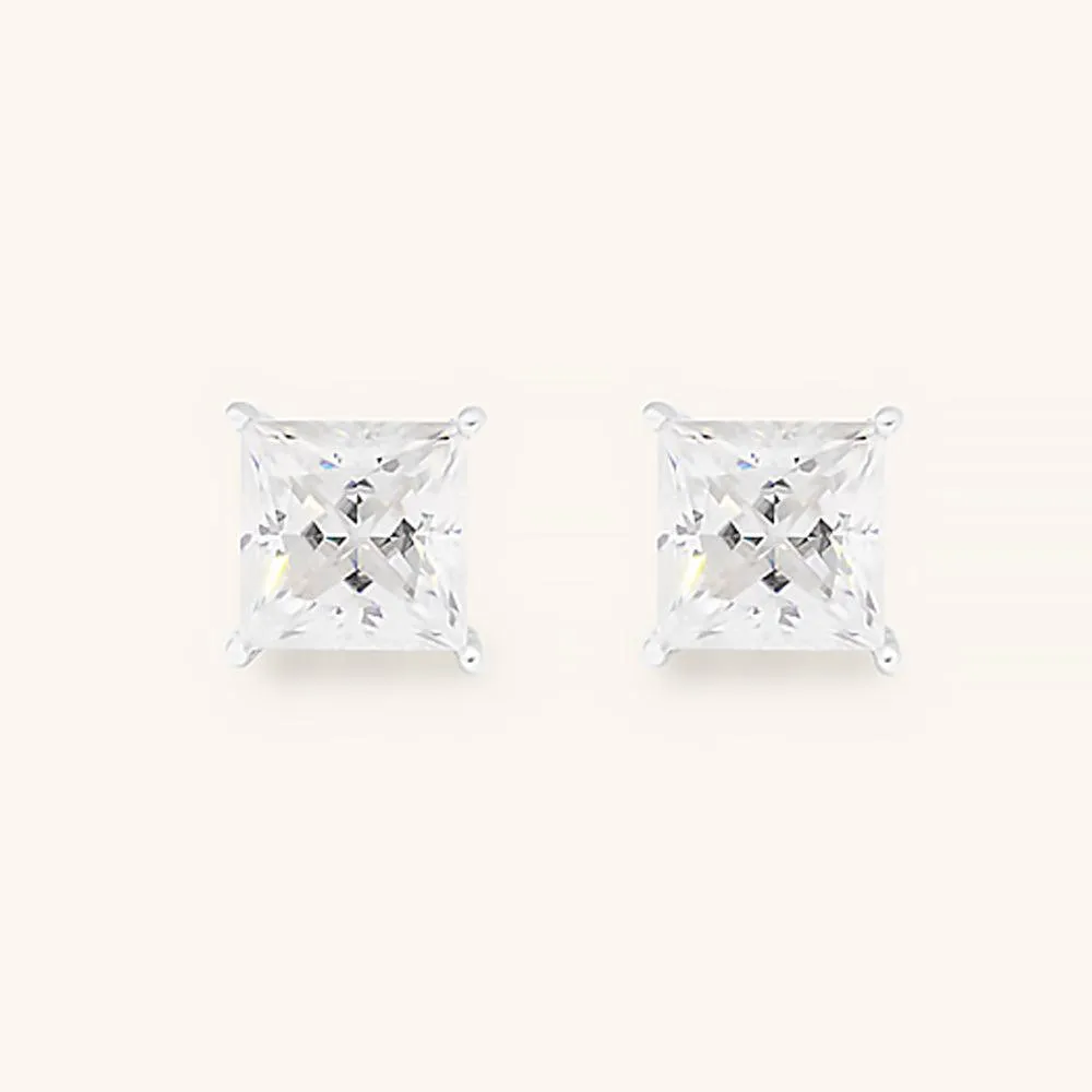 Classic Princess Premium Moissanite Stud Earrings sold by Jescojes product image thumbnail 3