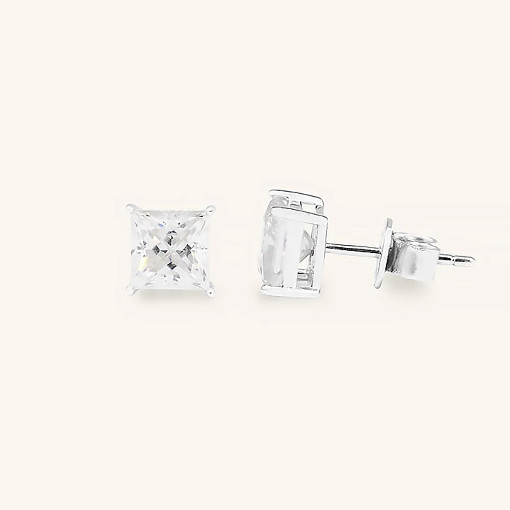 Classic Princess Premium Moissanite Stud Earrings sold by Jescojes product image thumbnail 2