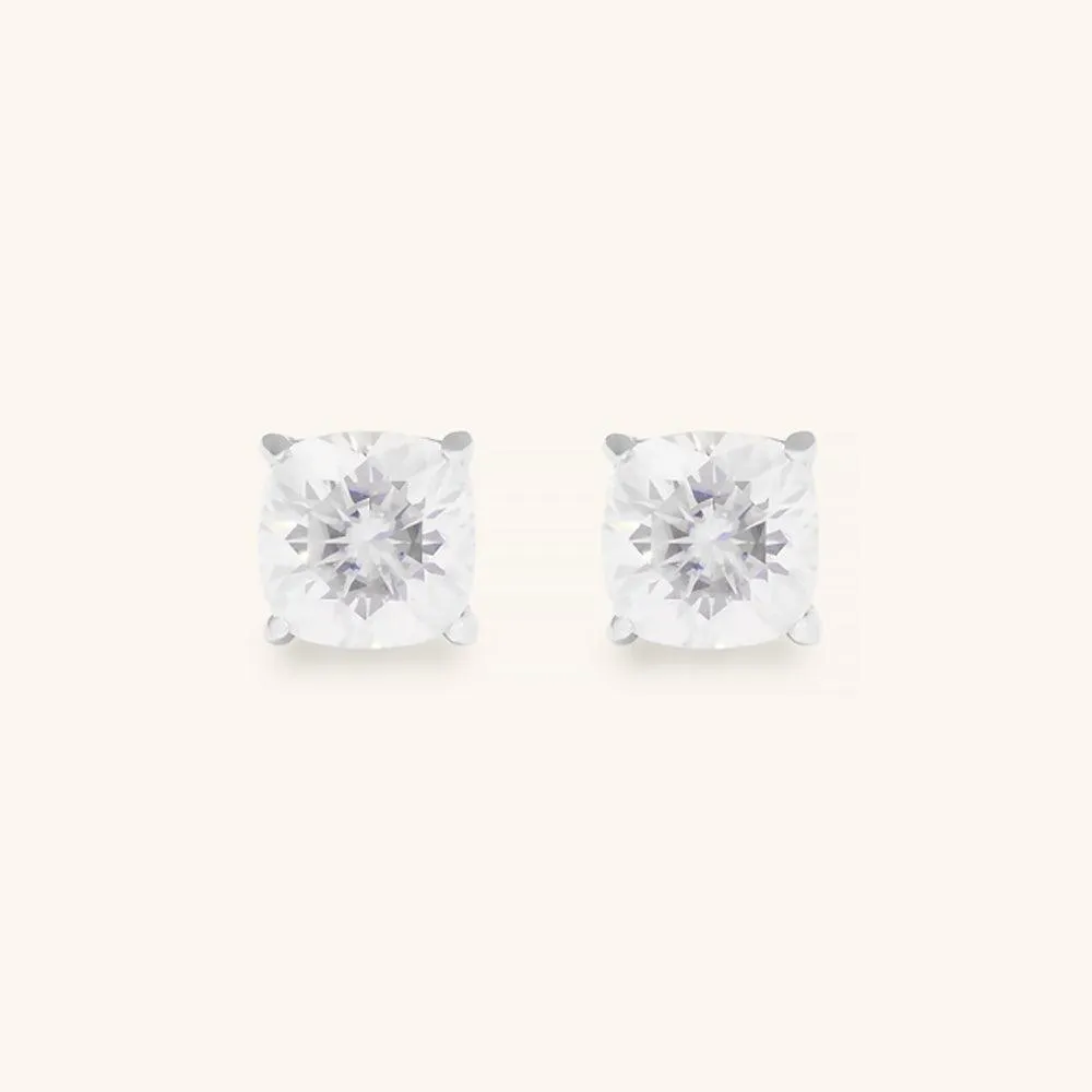Classic Cushion Premium Moissanite Stud Earrings sold by Jescojes product image thumbnail 3