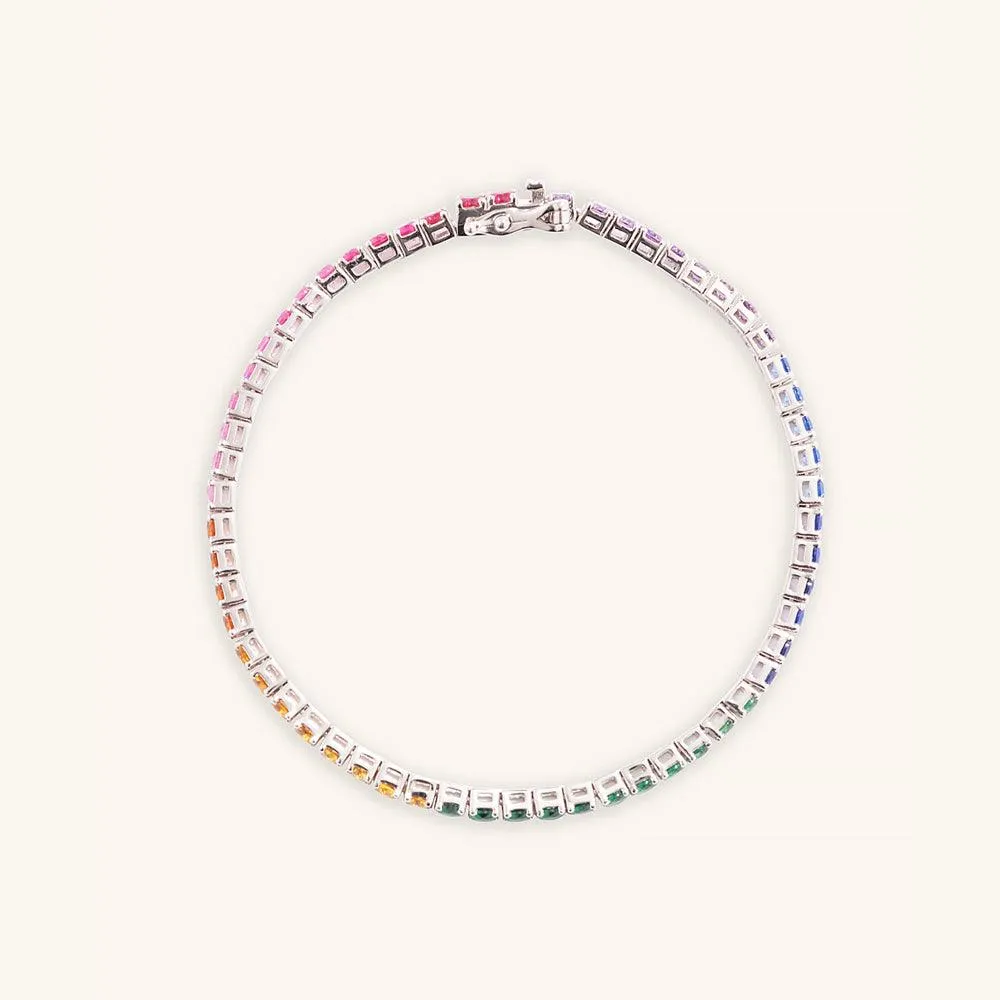 Elegance Rainbow Tennis Bracelet sold by Jescojes
