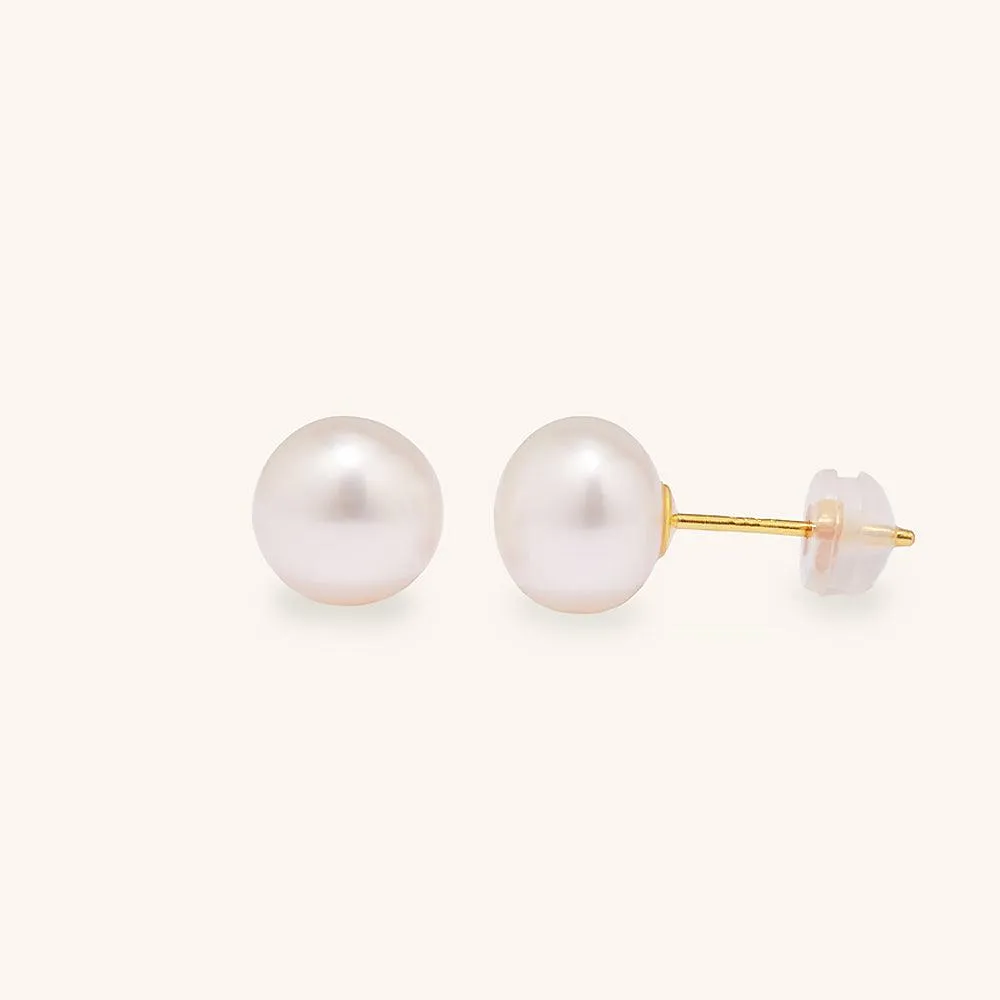 Freshwater Pearl Stud Earrings 8mm sold by Jescojes