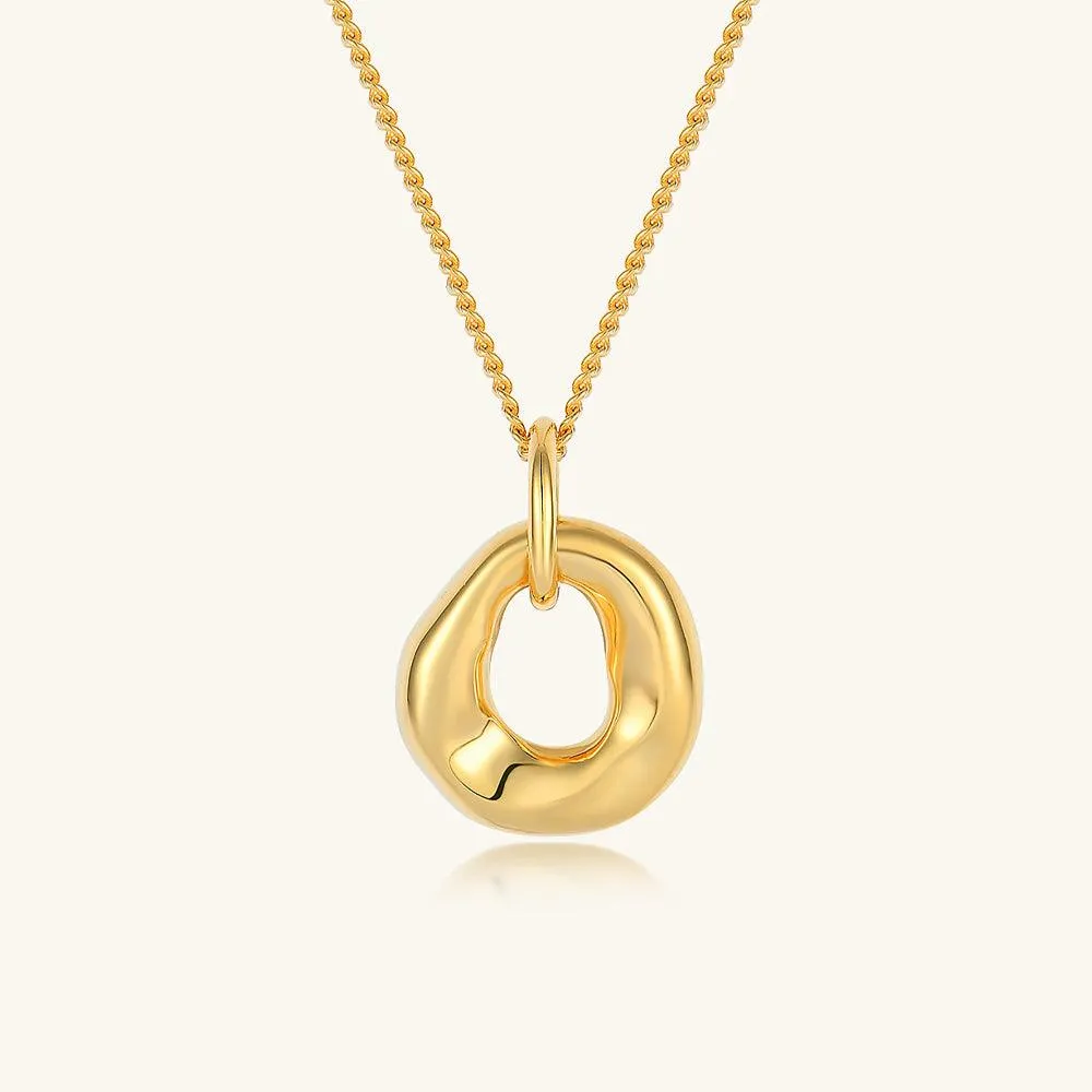 Golden Hoop Pendant Necklace sold by Jescojes