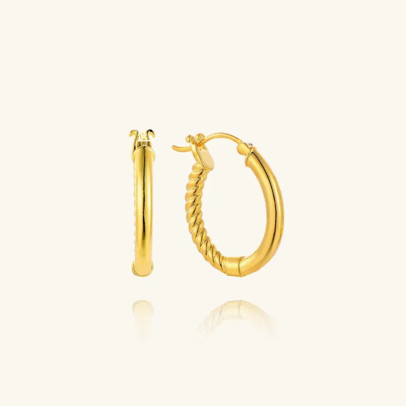 Golden Dôme Texture Medium Hoop Earrings sold by Jescojes