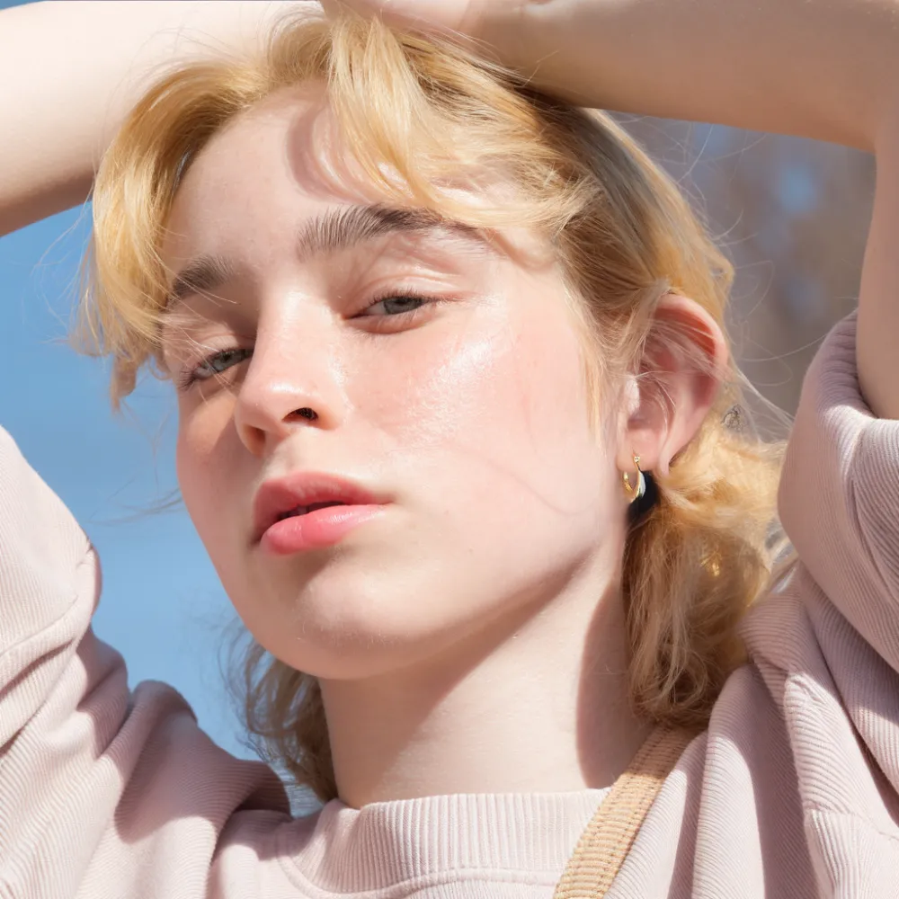 Golden Medium Hoop Earrings sold by Jescojes product image thumbnail 2