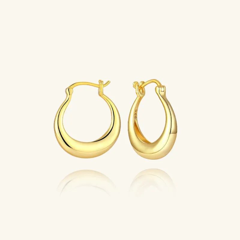 Golden Medium Hoop Earrings sold by Jescojes