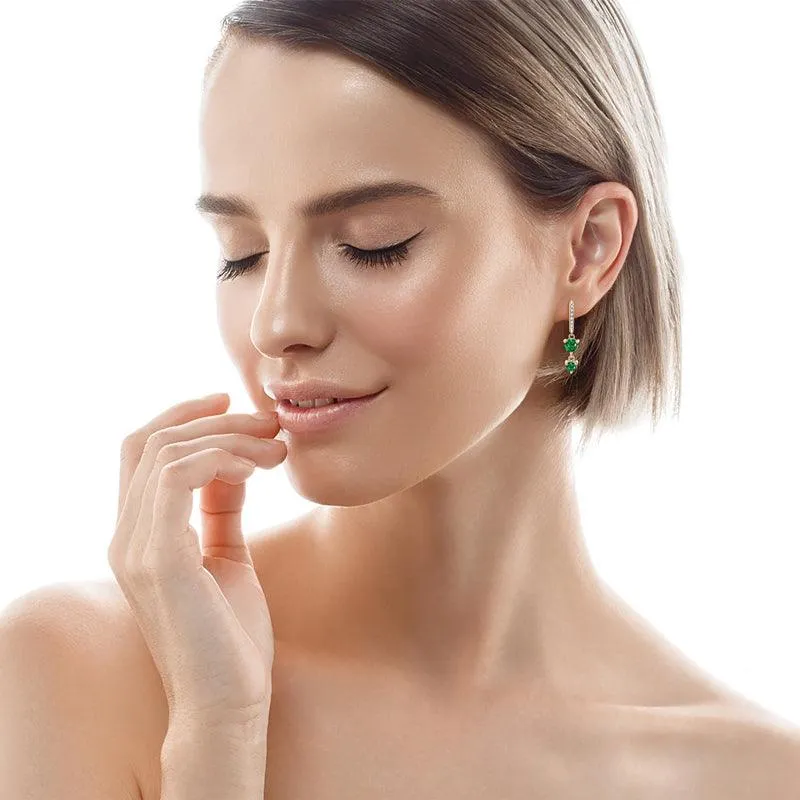 Pavé Emerald Drop Earrings sold by Jescojes product image thumbnail 4