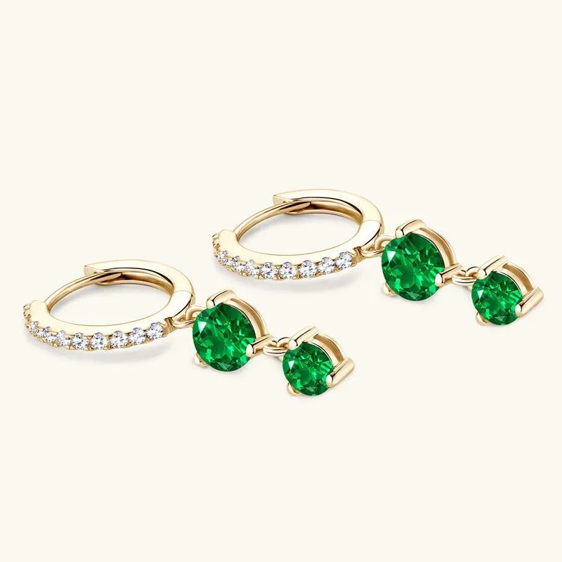 Pavé Emerald Drop Earrings sold by Jescojes product image thumbnail 3