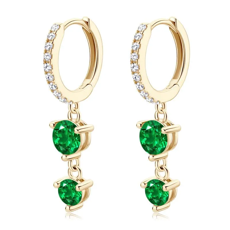 Pavé Emerald Drop Earrings sold by Jescojes product image thumbnail 5