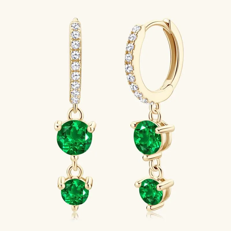 Pavé Emerald Drop Earrings sold by Jescojes