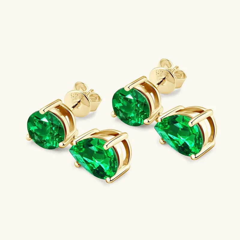 Vibrant Water Drop Emerald Drop Earrings sold by Jescojes product image thumbnail 5