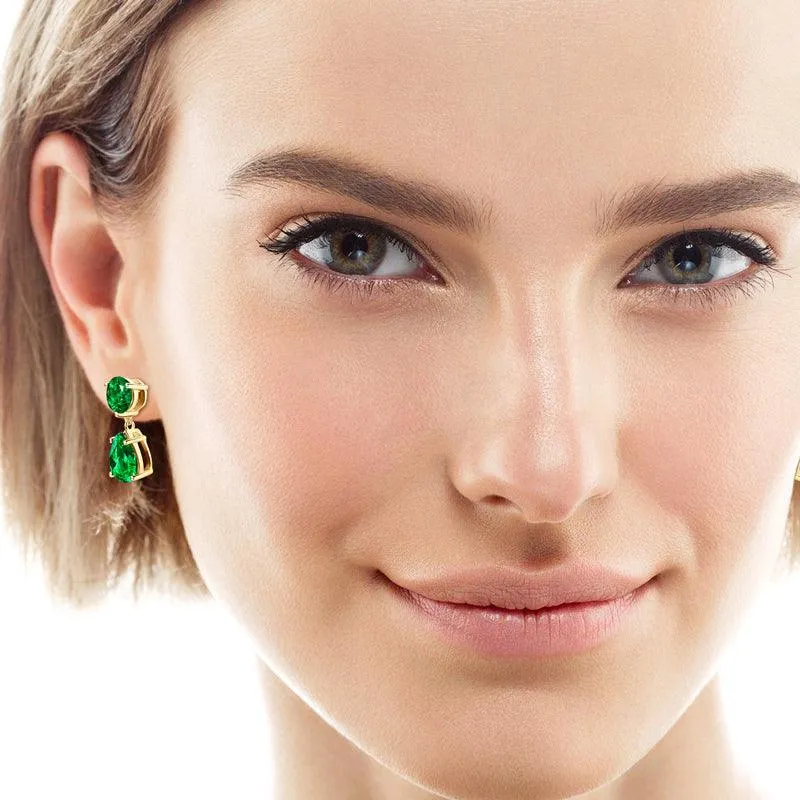 Vibrant Water Drop Emerald Drop Earrings sold by Jescojes product image thumbnail 3