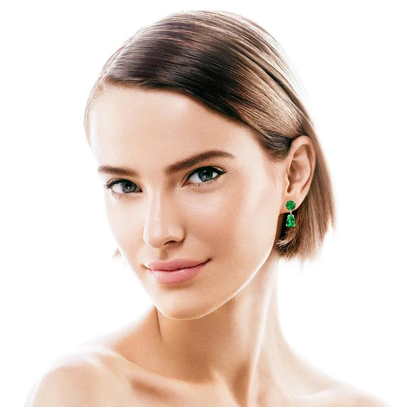 Vibrant Water Drop Emerald Drop Earrings sold by Jescojes product image thumbnail 2