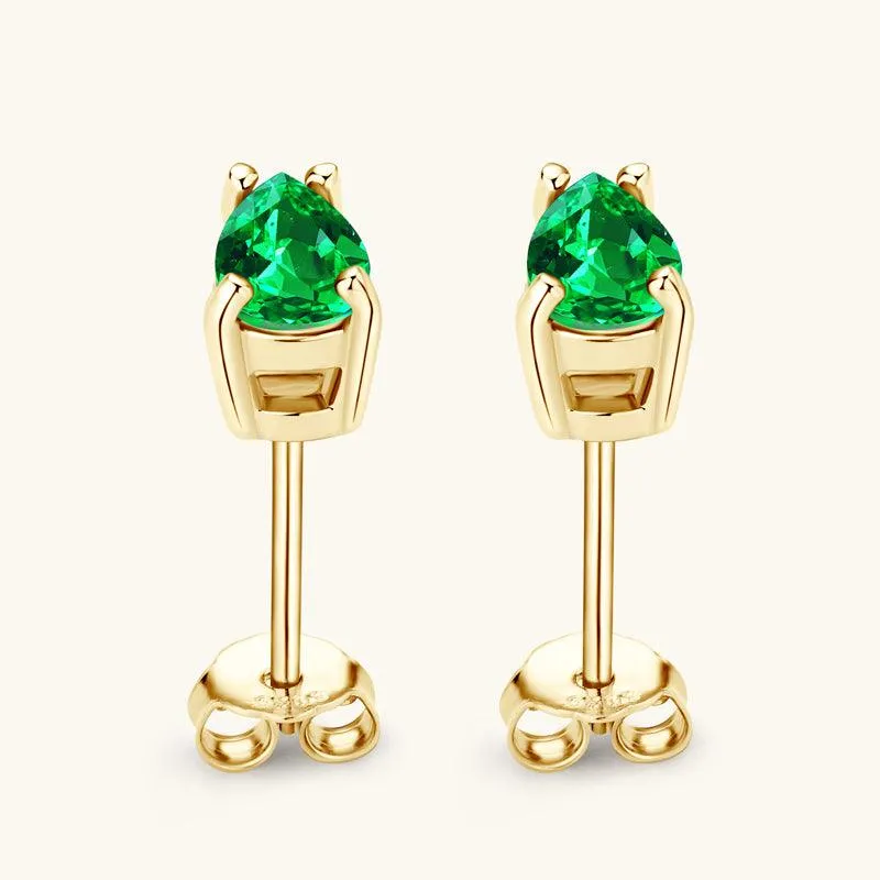 Vibrant Water Drop Emerald Stud Earrings sold by Jescojes product image thumbnail 5