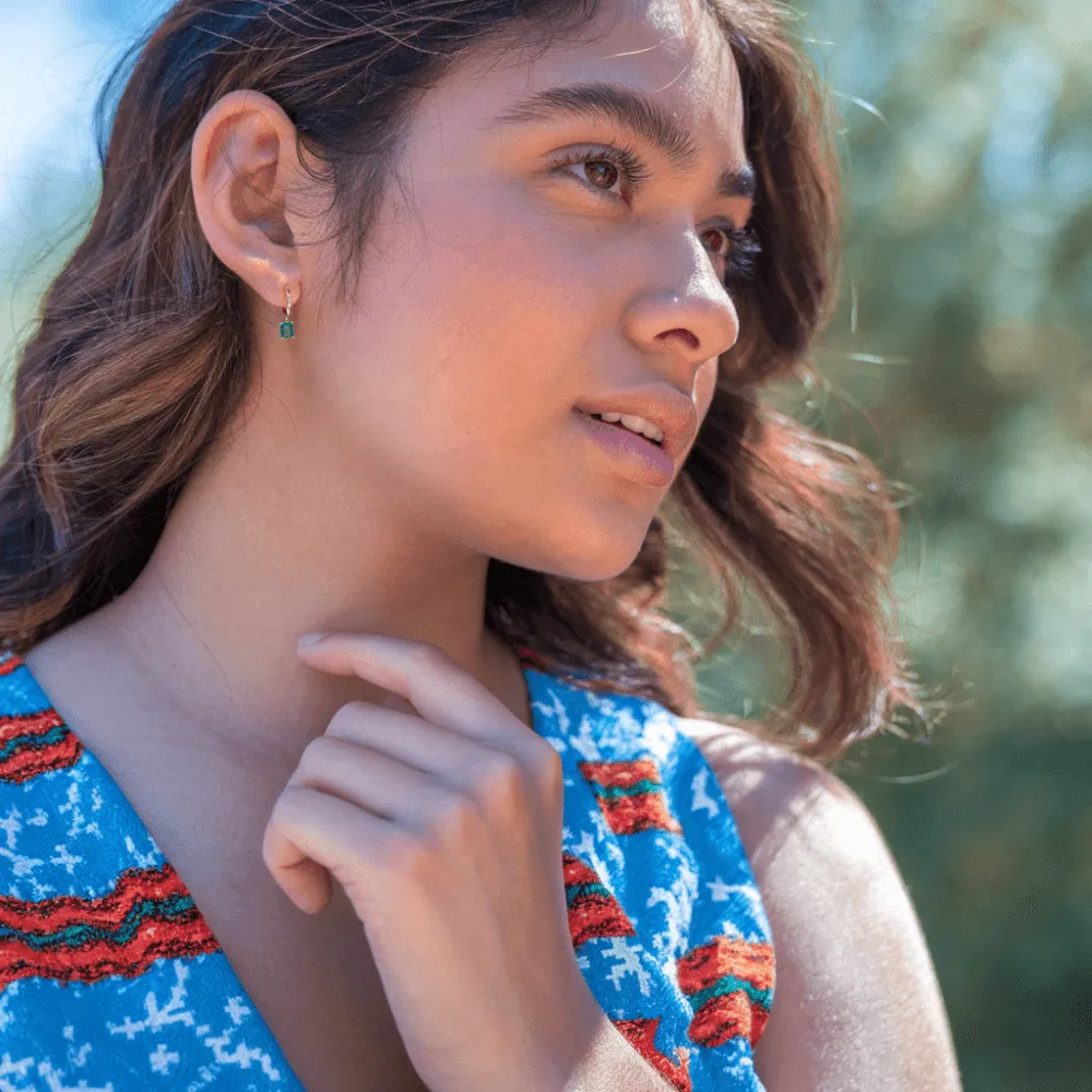 Classic Square Emerald Drop Earrings sold by Jescojes product image thumbnail 3