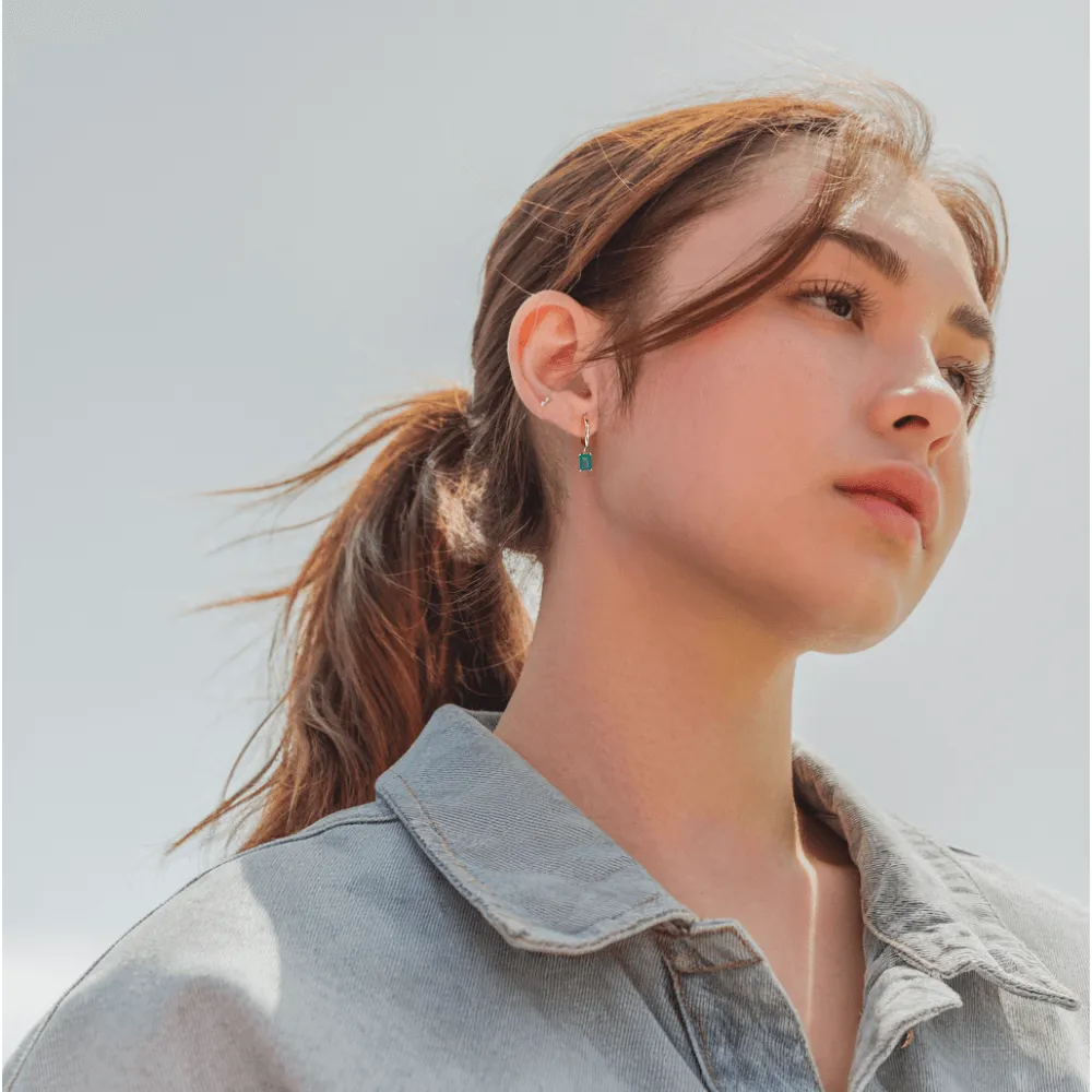 Classic Square Emerald Drop Earrings sold by Jescojes product image thumbnail 2