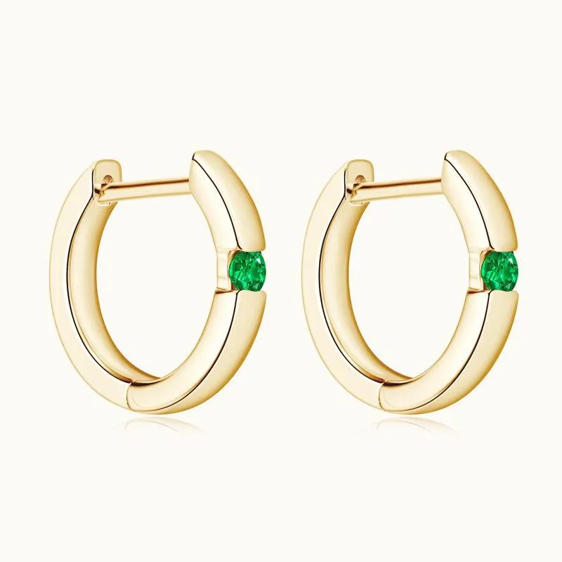 Chic Emerald Hoop Earrings sold by Jescojes