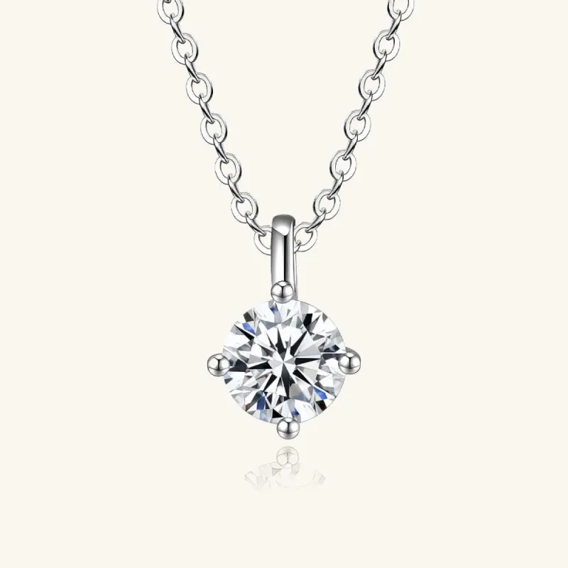 Classic Four Prong Moissanite Pendant Necklace sold by Jescojes