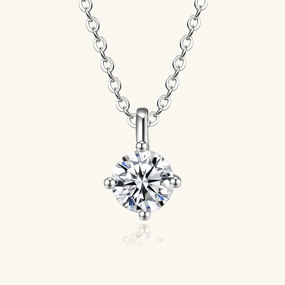 Classic Four Prong Moissanite Pendant Necklace sold by Jescojes