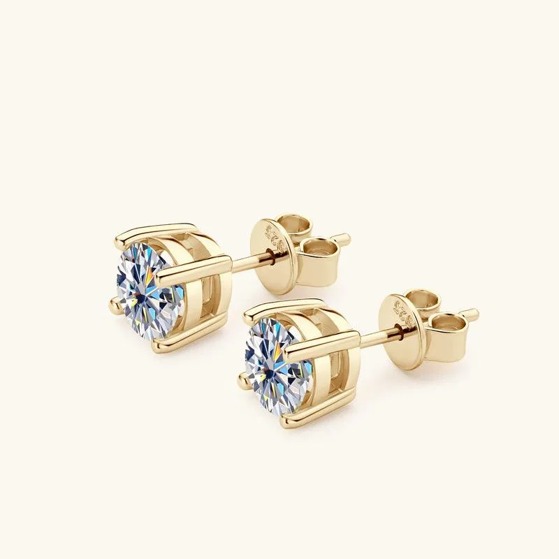 Classic Four Prong Moissanite Stud Earrings sold by Jescojes