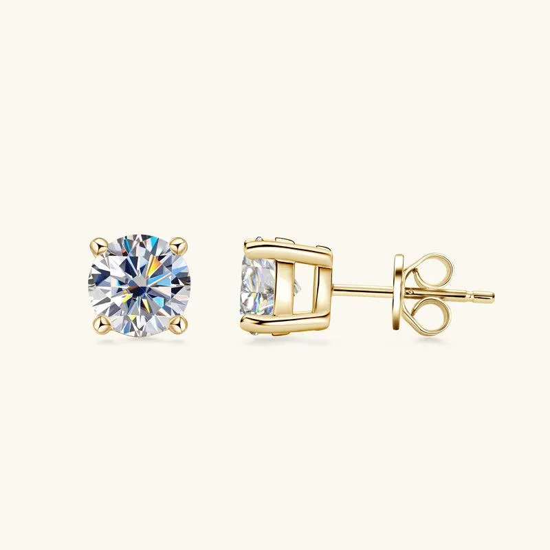 Classic Four Prong Moissanite Stud Earrings sold by Jescojes product image thumbnail 5