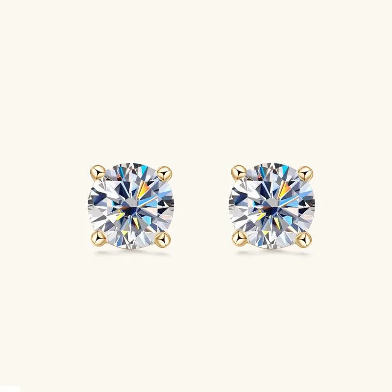 Classic Four Prong Moissanite Stud Earrings sold by Jescojes product image thumbnail 3