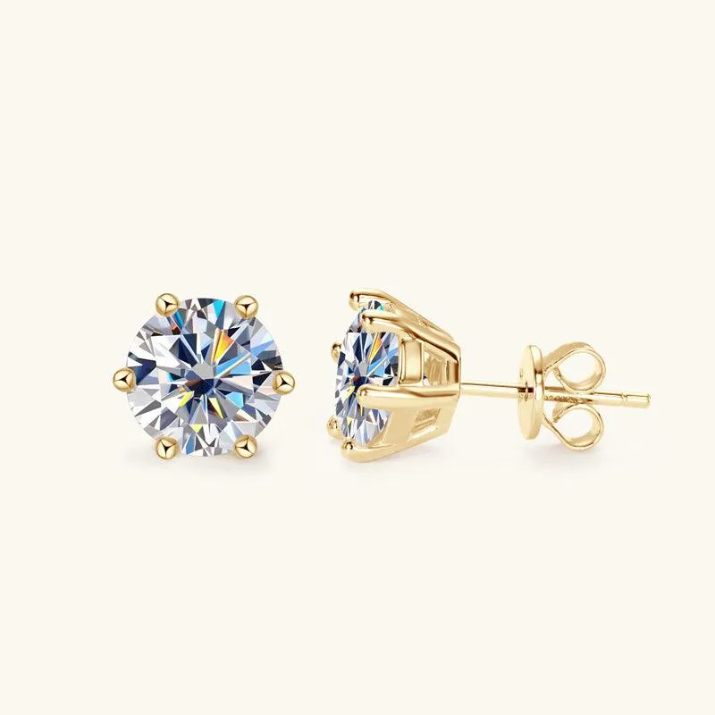 Classic Six Prong Moissanite Stud Earrings sold by Jescojes product image thumbnail 4