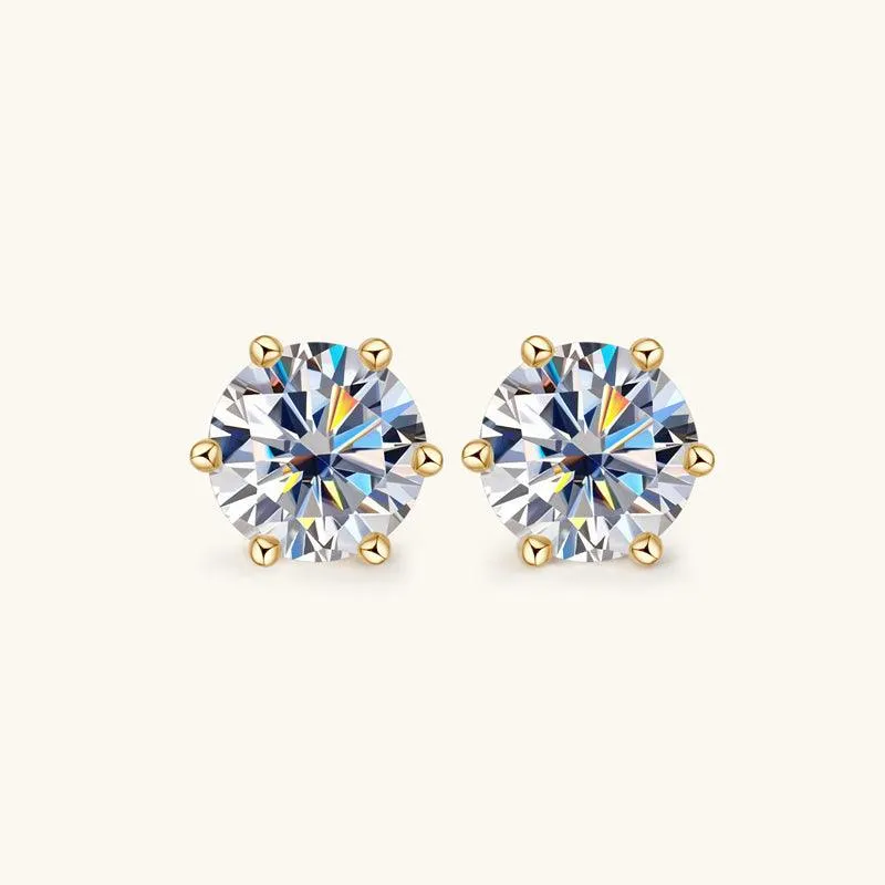 Classic Six Prong Moissanite Stud Earrings sold by Jescojes product image thumbnail 3