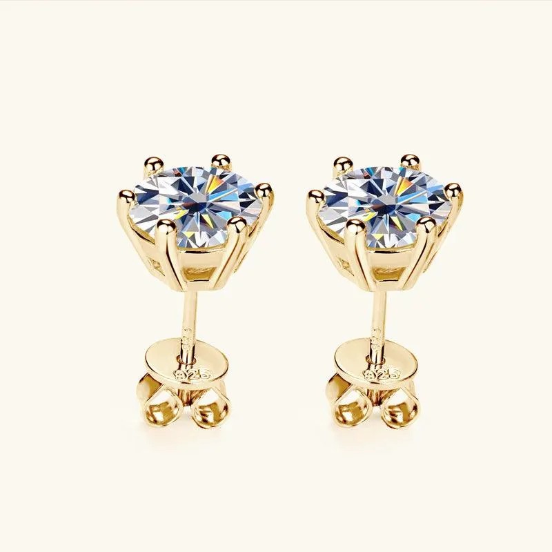 Classic Six Prong Moissanite Stud Earrings sold by Jescojes product image thumbnail 5