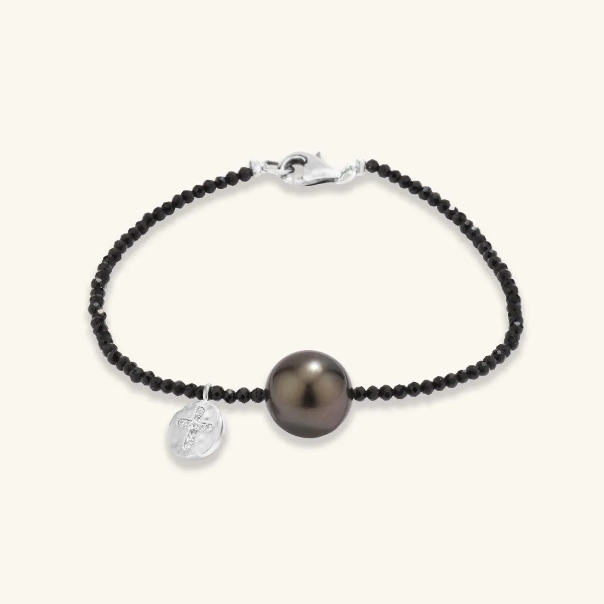 Shining Black Spinel Tahitian Pearl Bracelet sold by Jescojes product image thumbnail 2