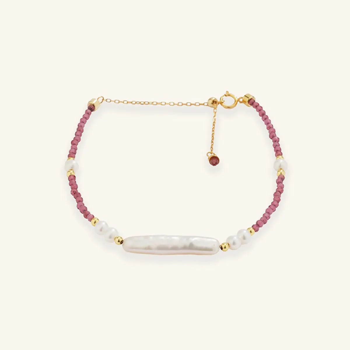 Garnet Baroque Pearl Bracelet sold by Jescojes product image thumbnail 2